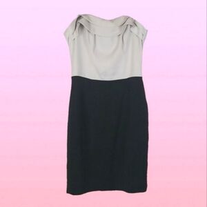 Women's Dress Sweetheart Strapless Beige & Black Colorblock Party Dress,…